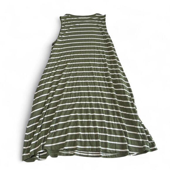 Time and Tru Striped Dress | Woman Size XXL |‎ White & Green Rayon Blend - Picture 4 of 6